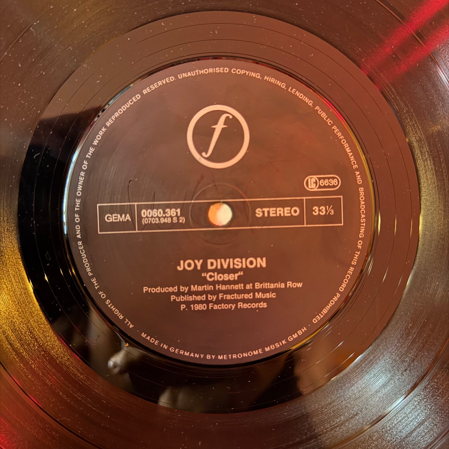 Joy Division – Closer (1981 German Pressing)