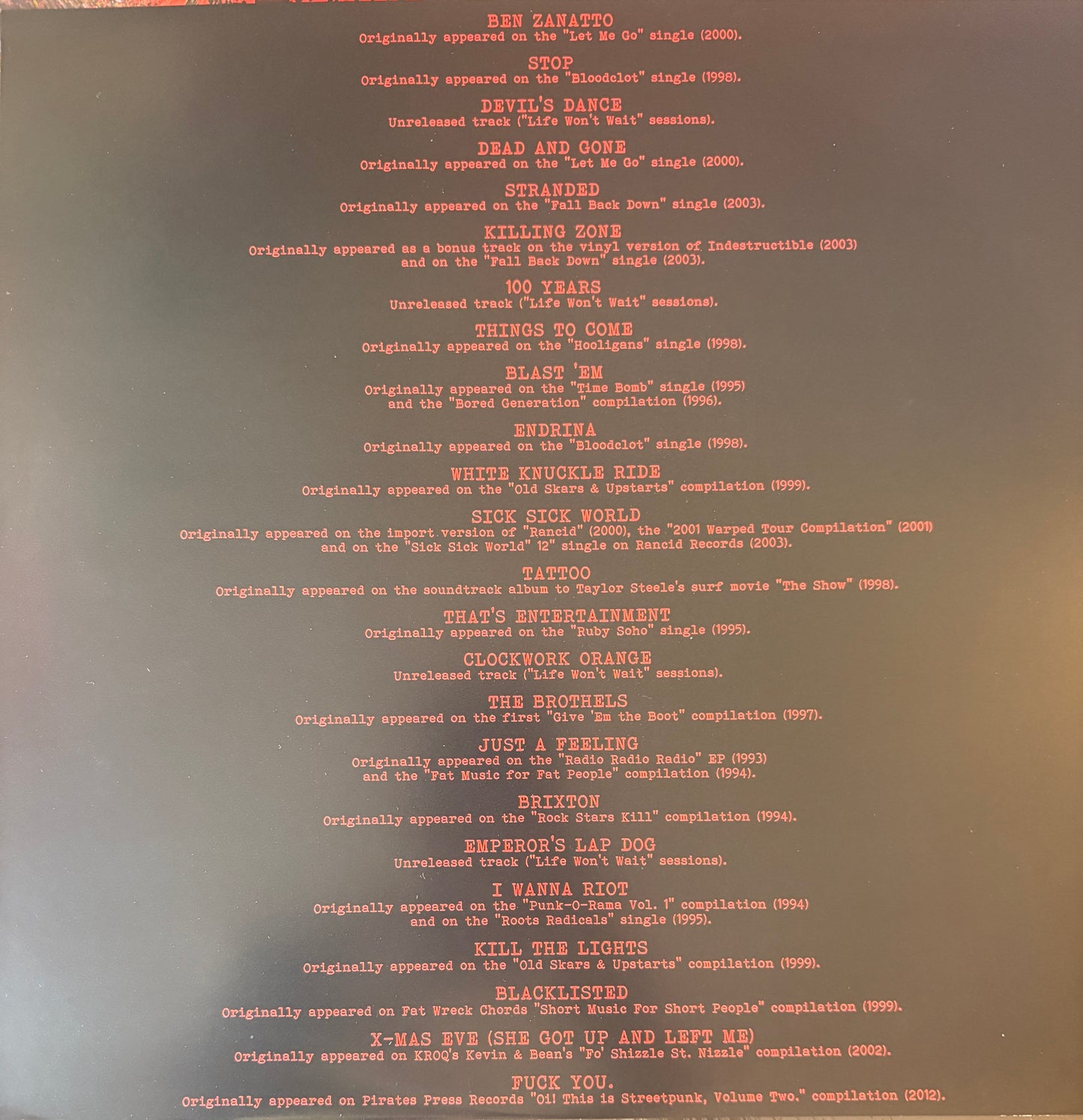 Rancid – B Sides And C Sides