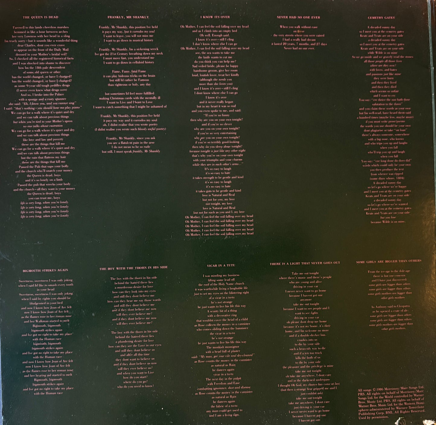 The Smiths ‎– The Queen Is Dead (Promo Copy)