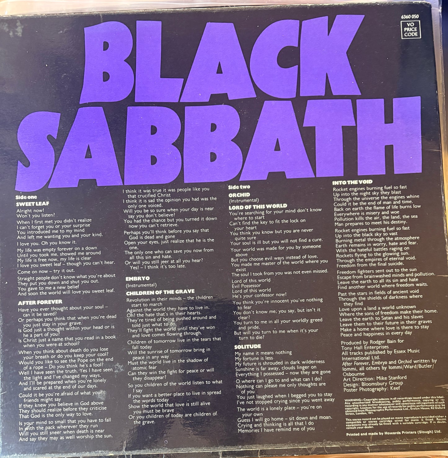 Black Sabbath "Master Of Reality" (Vertigo)