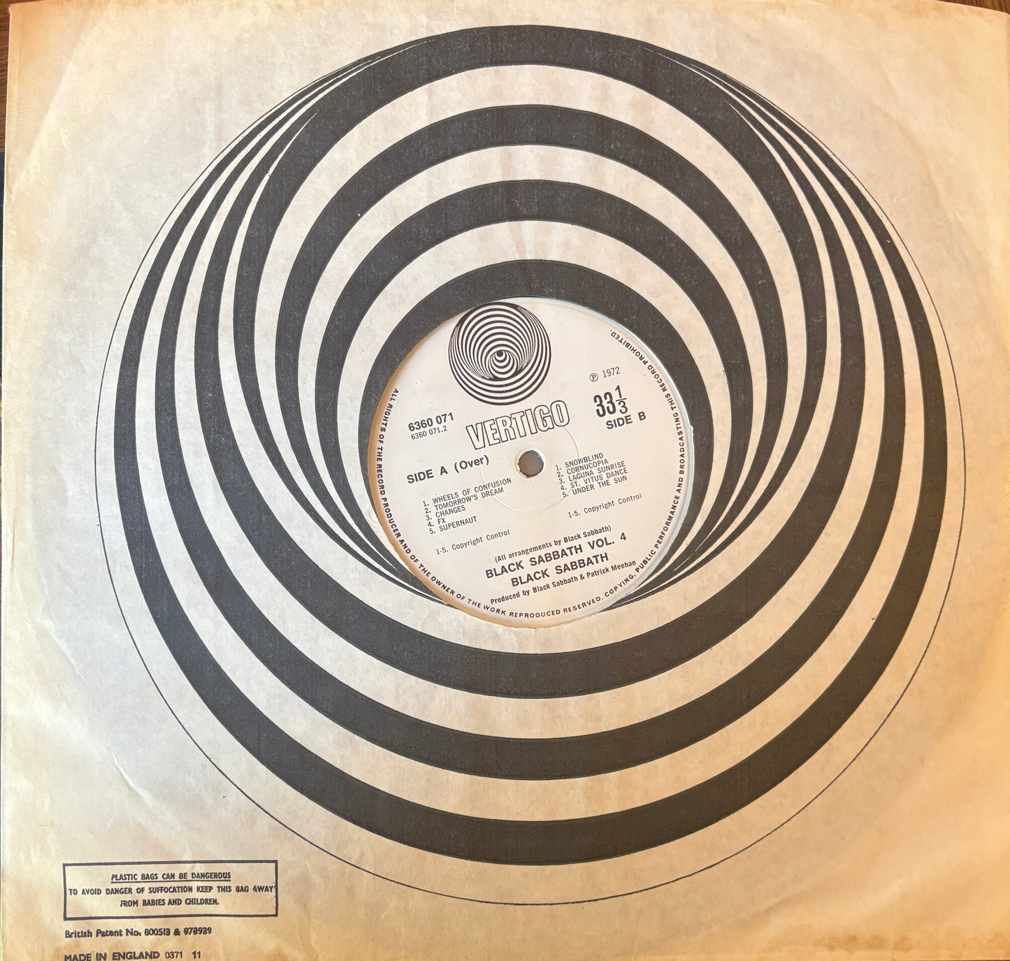 Black Sabbath "Black Sabbath Vol. 4" (Vertigo)