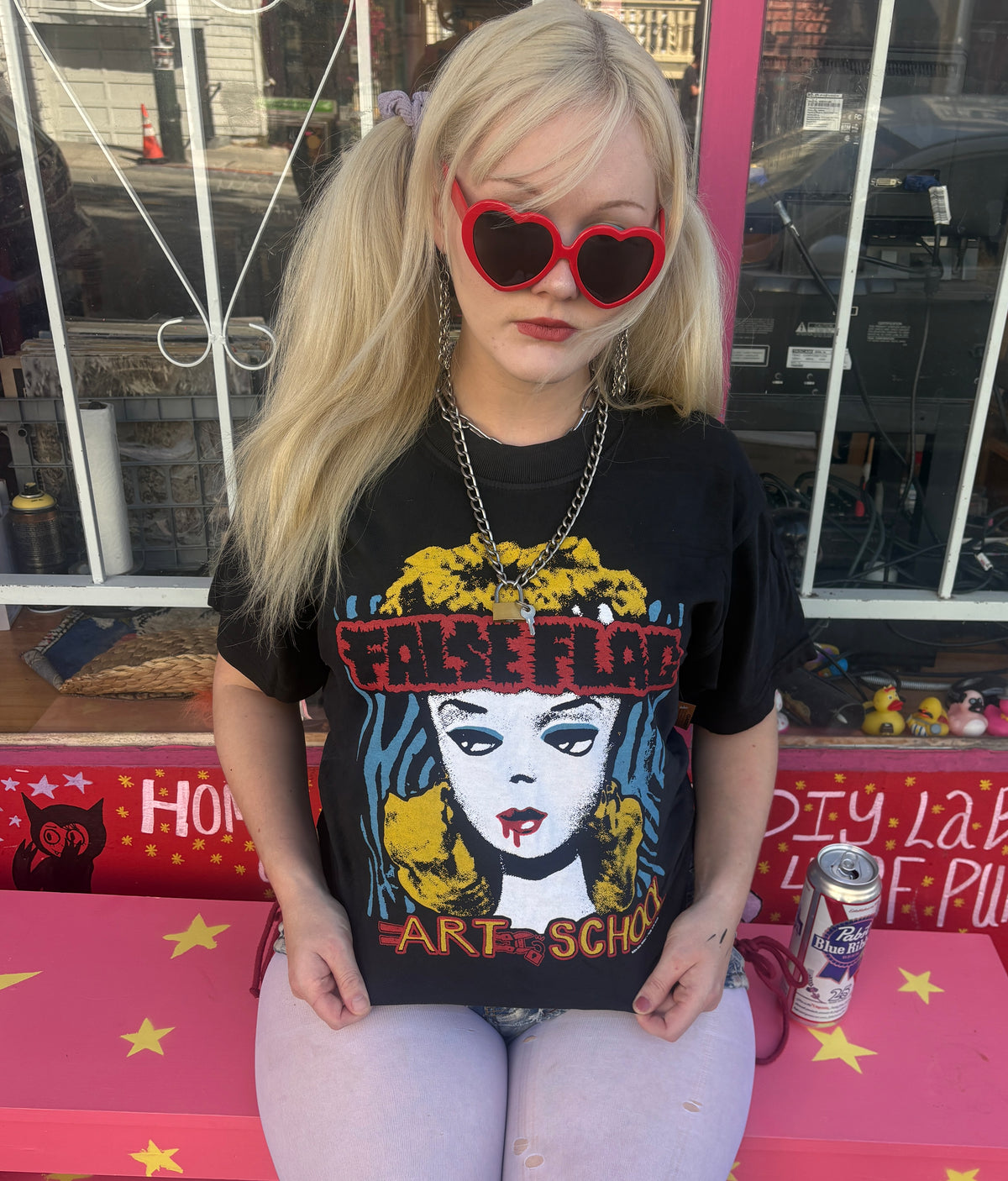False Flag Art School Doll Garment Dyed Tee