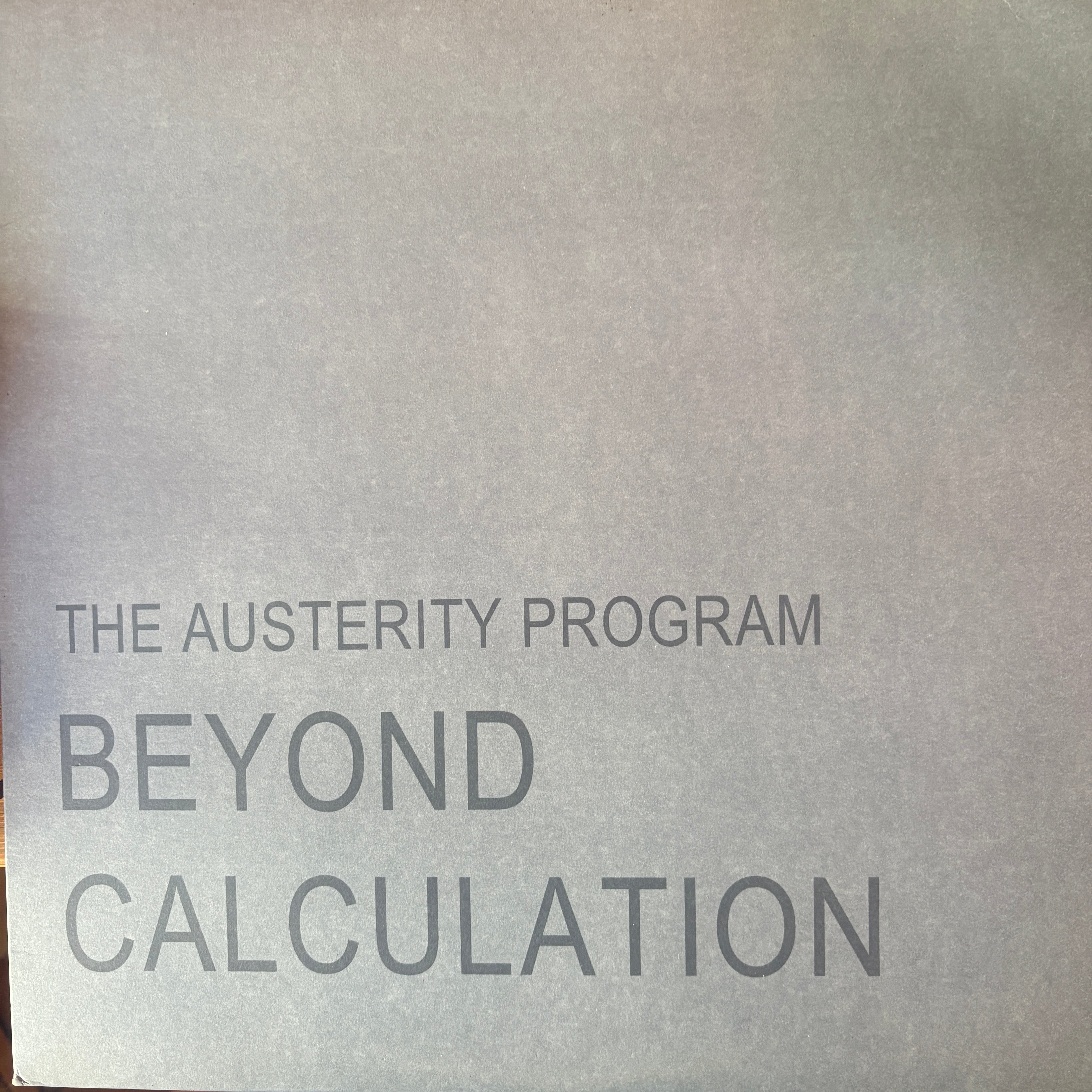 The Austerity Program - Beyond Calculation – I Hate Records