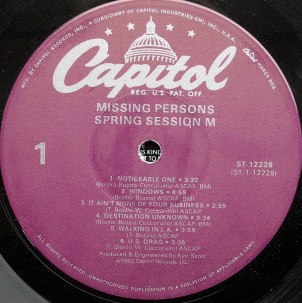 Missing Persons ‎– Spring Session M