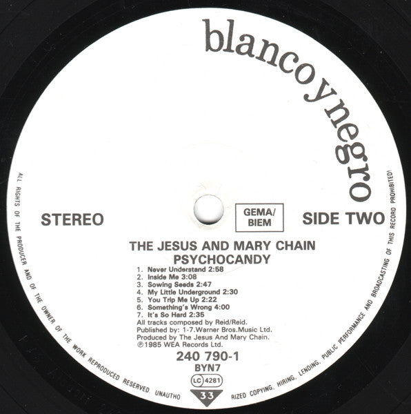 The Jesus And Mary Chain ‎– Psychocandy