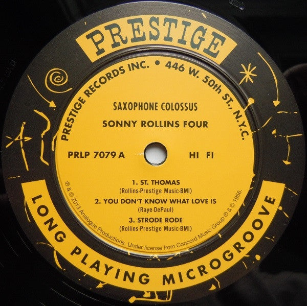 Sonny Rollins - Saxophone Colossus (Analogue Productions, Prestige, Prestige) LP, Album, Mono, Ltd, Num, RE, 200